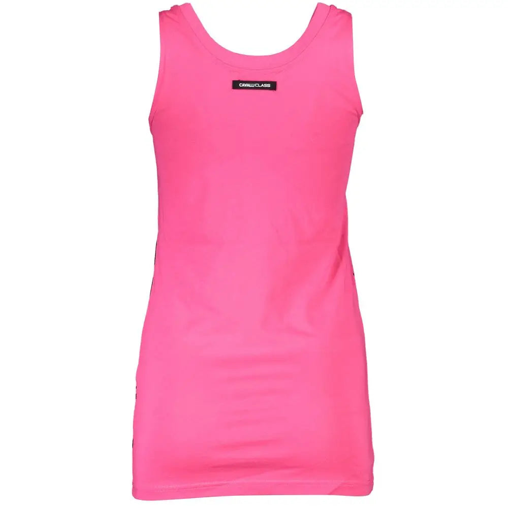 Cavalli Class Pink Cotton Tank Top - T-shirts