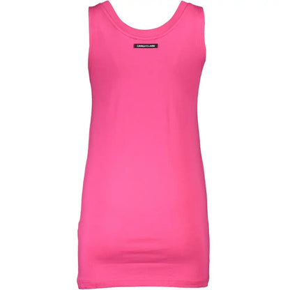 Cavalli Class Pink Cotton Tank Top - T-shirts