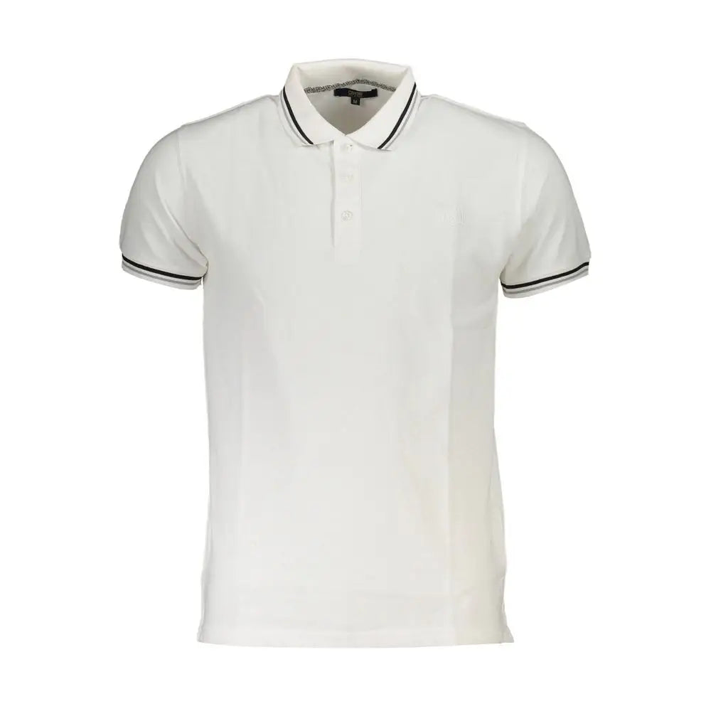 Cavalli Class White Cotton Men Polo Shirt - Polo Shirts