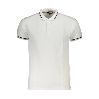 Cavalli Class White Cotton Men Polo Shirt - Polo Shirts