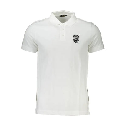 Cavalli Class White Cotton Men Polo Shirt - Polo Shirts