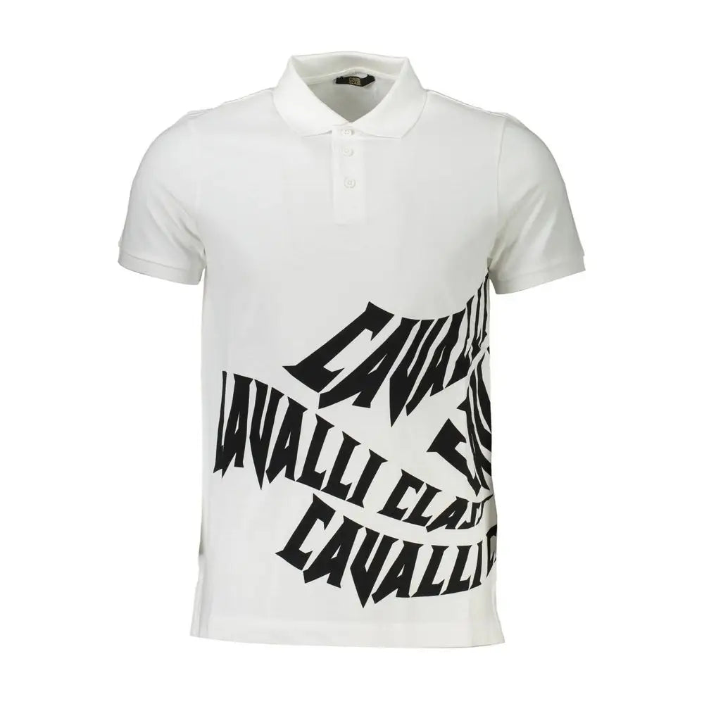 Cavalli Class White Cotton Men Polo - XL - Polo Shirts
