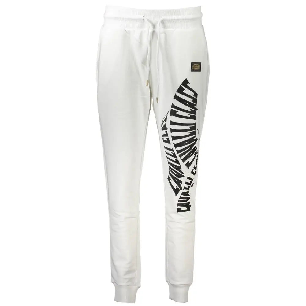 Cavalli Class White Cotton Pant - S - Bukser