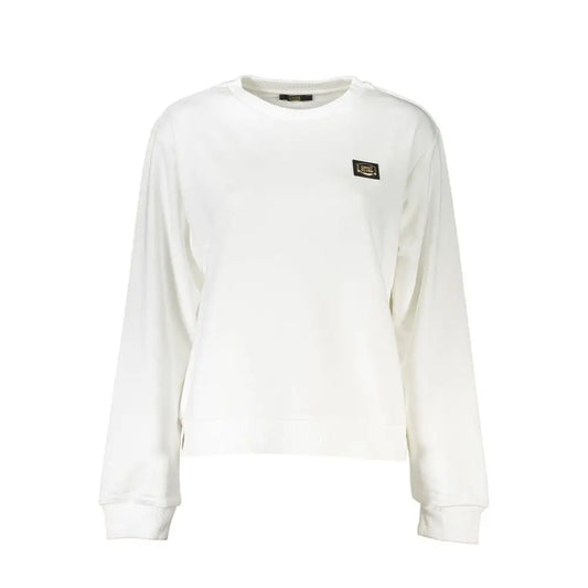 Cavalli Class White Cotton Sweater - XL - Sweaters