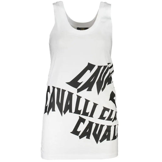 Cavalli Class hvid tank top med sort Cavalli-skrift