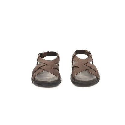 Cerruti 1881 Brown Leather Men Sandal