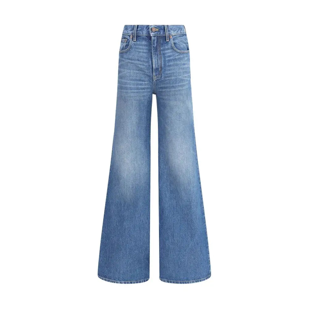Chloé flare jeans i høj talje med wide-leg snit og faded vask