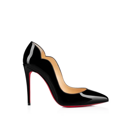 Sort Christian Louboutin Hot Chick sorte patent læder pumps med rød sål