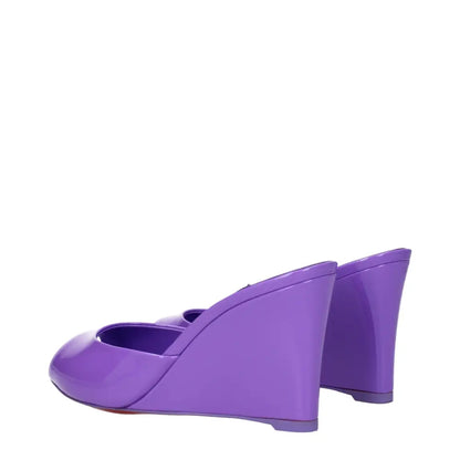 Christian Louboutin lilla læder wedge sandaler, 100% originale brands