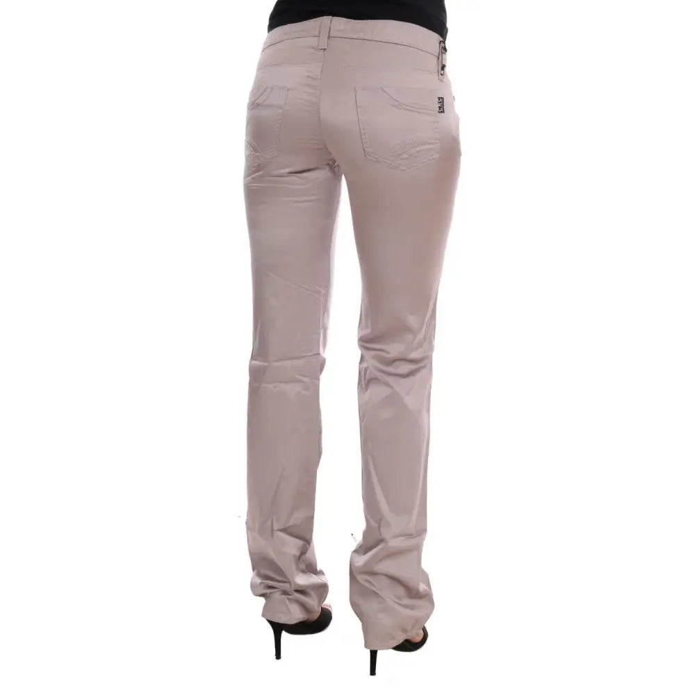 Costume National Beige Cotton Slim Fit Jeans