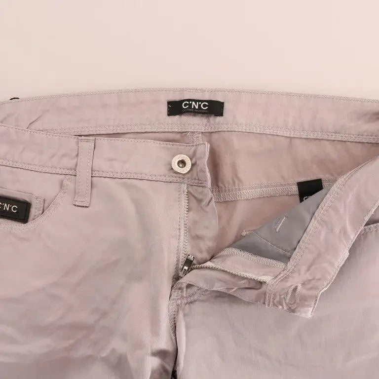 Costume National Beige Cotton Slim Fit Jeans