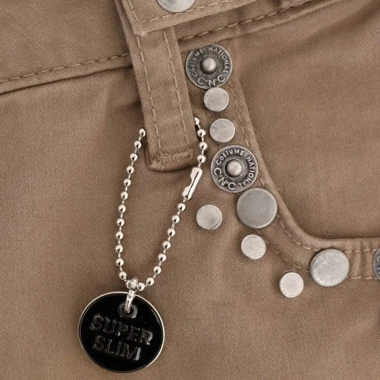 Costume National Beige Cotton Stretch Slim Fit Jeans