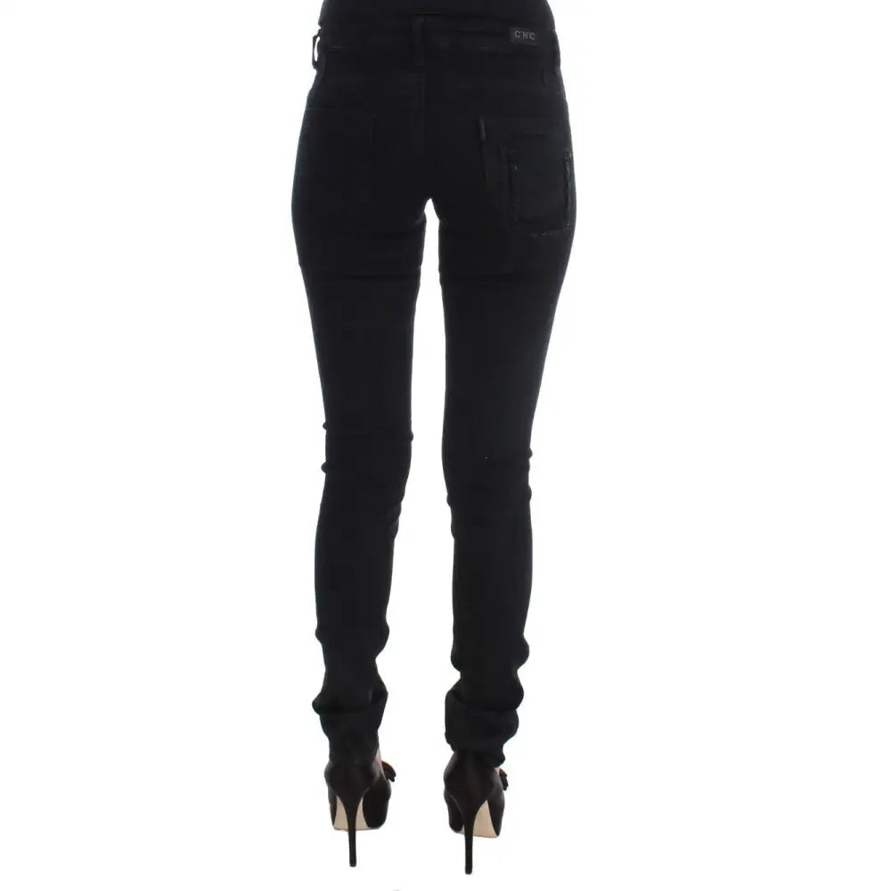 Costume National Black Cotton Slim Fit Denim Jeans