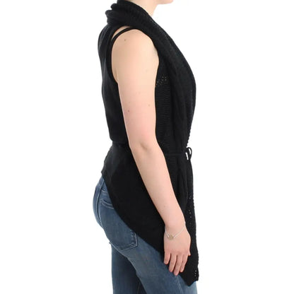 Costume National Black sleeveless knitted cardigan
