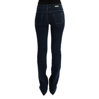 Costume National Blue Cotton Bootcut Flared Jeans