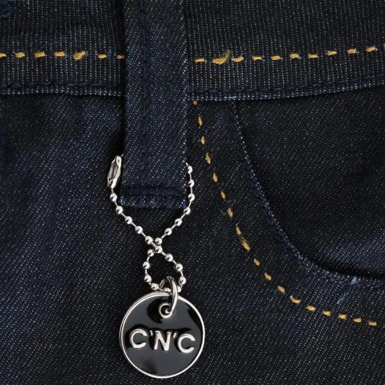 Costume National Blue Cotton Stretch Slim Fit Jeans