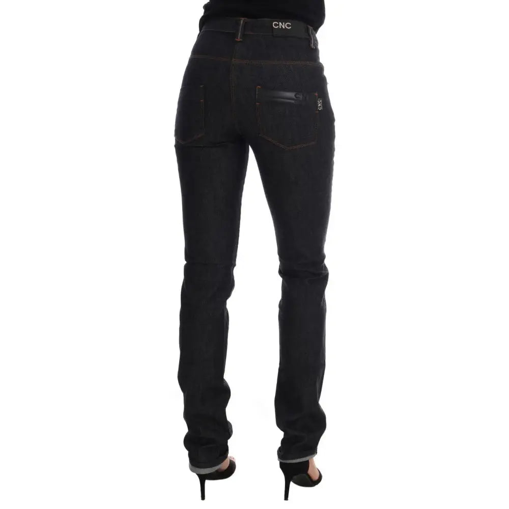Costume National Blue Cotton Stretch Slim Fit Jeans