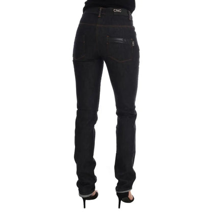 Costume National Blue Cotton Stretch Slim Fit Jeans