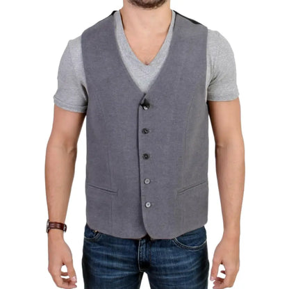 Costume National Gray cotton blend casual vest