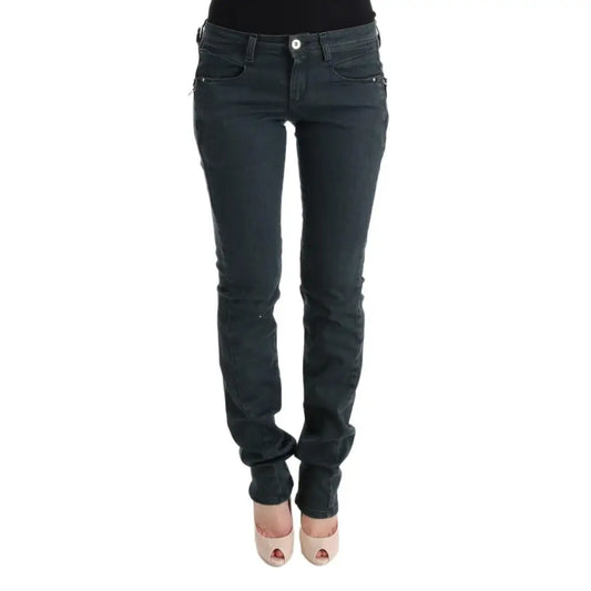 Costume National Gray Cotton Superslim Denim Jeans