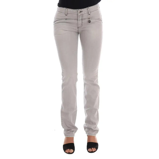 Costume National Gray Wash Cotton Slim Jeans
