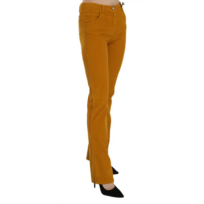Costume National Orange High Waist Straight Trouser Pants - Bukser