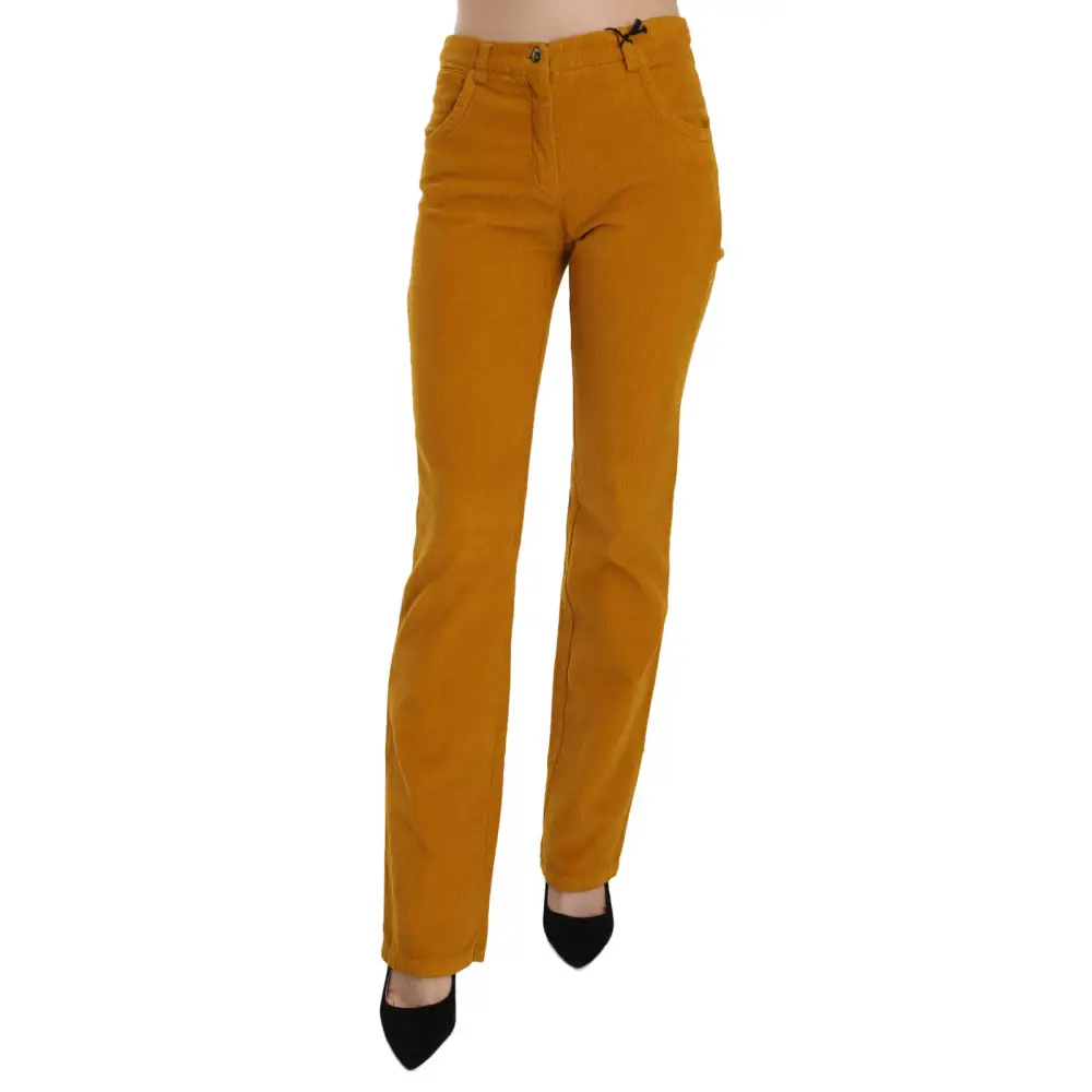 Costume National Orange High Waist Straight Trouser Pants - Bukser