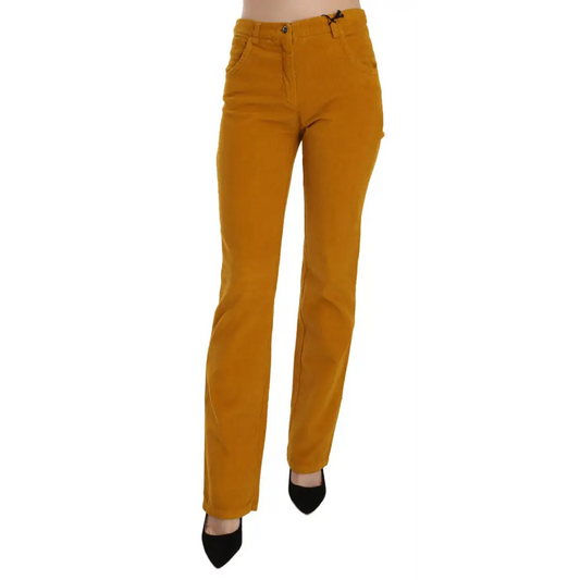 Costume National Orange High Waist Straight Trouser Pants - Bukser