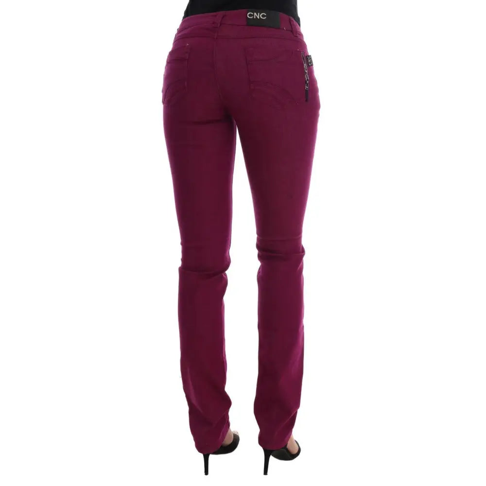 Costume National Purple Cotton Stretch Slim Denim Jeans