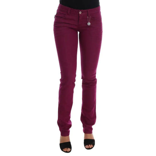Costume National Purple Cotton Stretch Slim Denim Jeans
