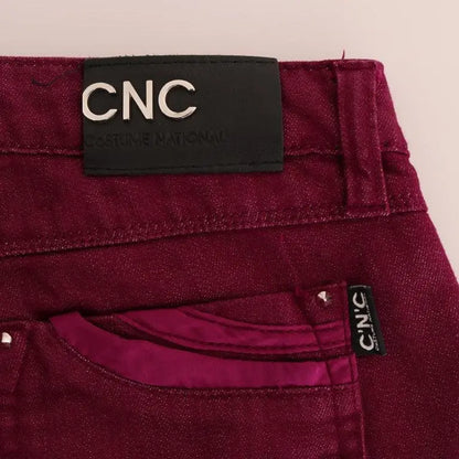 Costume National Red Wash Cotton Stretch Denim Jeans