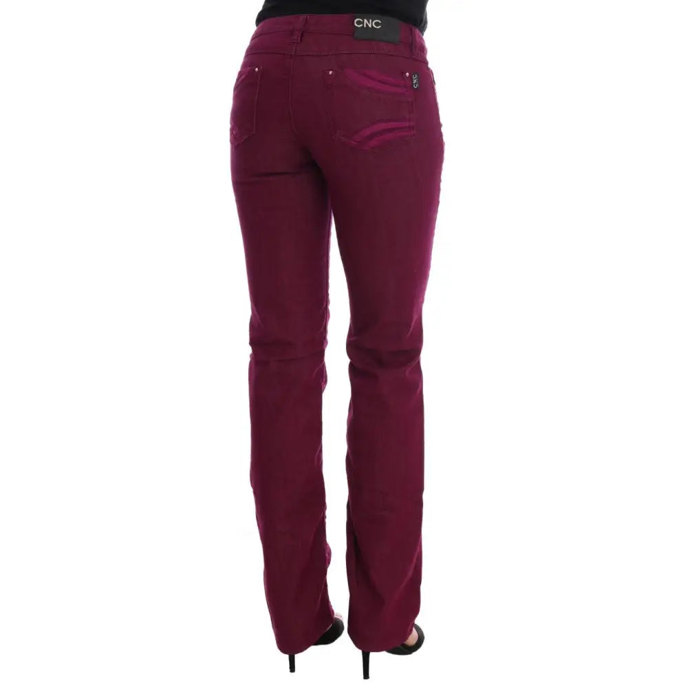 Costume National Red Wash Cotton Stretch Denim Jeans