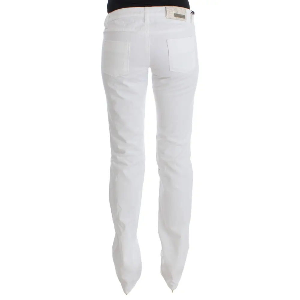 Costume National White Cotton Slim Fit Denim Bootcut Jeans - W26 - Jeans