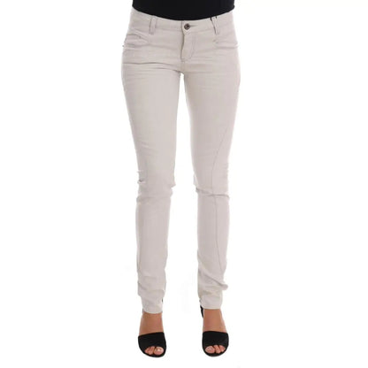 Costume National White Cotton Stretch Slim Jeans