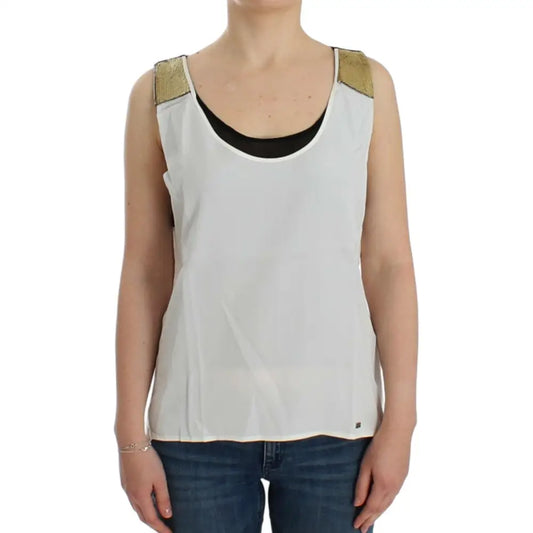 Costume National White sleeveless top