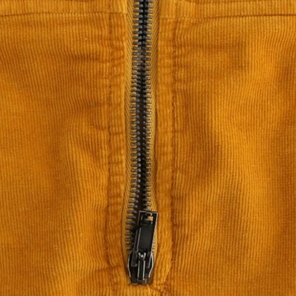 Costume National Yellow corduroy mini skirt