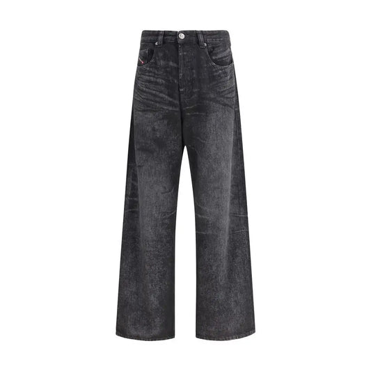 Diesel sorte bomuldsjeans med faded wash og relaxed fit fra outlet mærkevarer