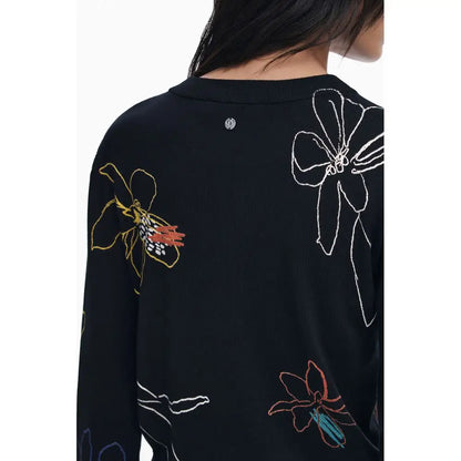 Desigual Black Viscose Sweater - XS - Sweaters