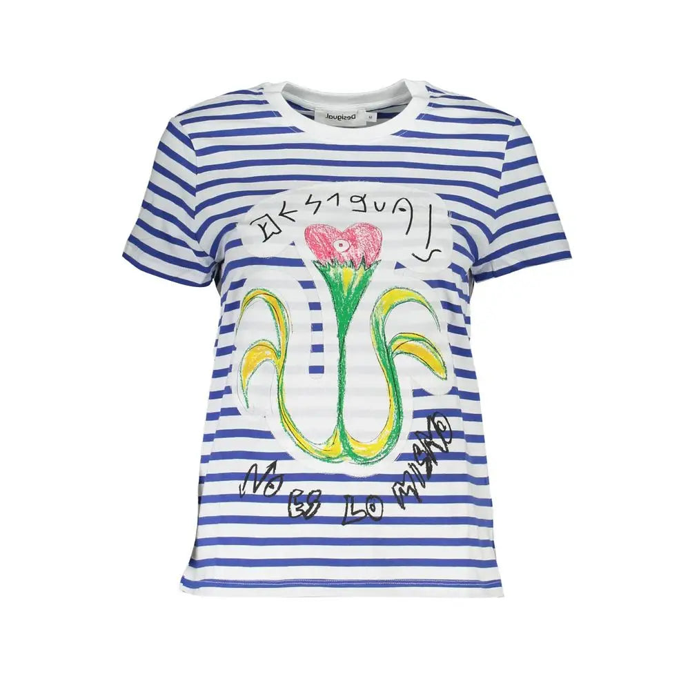 Desigual Blue Cotton Women Top - L - T-shirts
