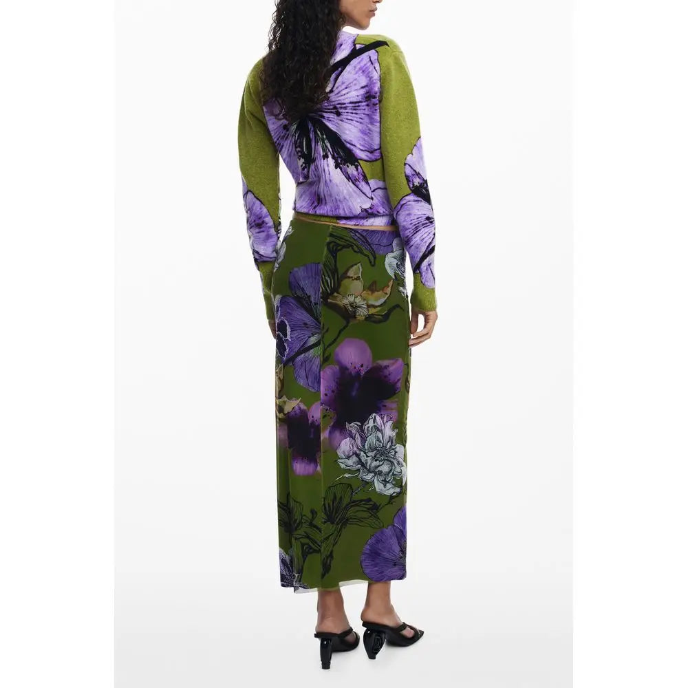 Desigual Green Polyester Skirt