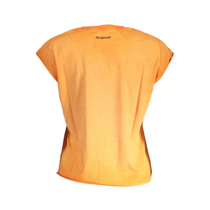 Desigual Orange Cotton Women Top - XL - T-shirts