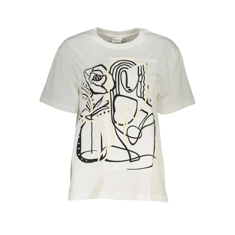 Desigual White Cotton Tops & T-Shirt - XS - T-shirts