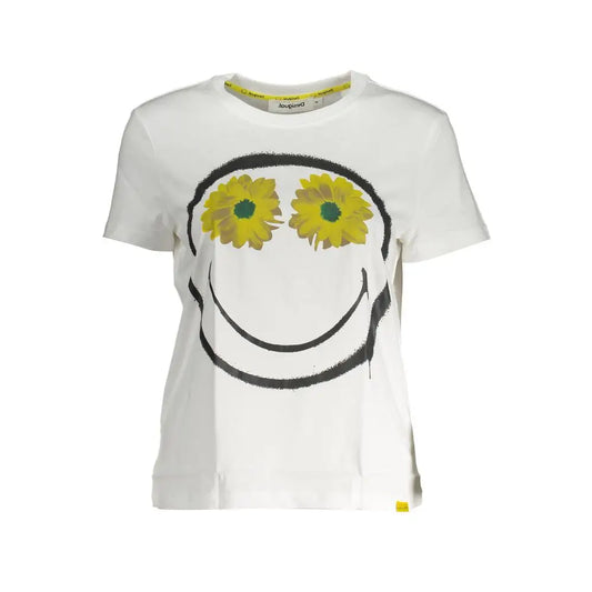 Desigual White Cotton Women Top - XL - T-shirts