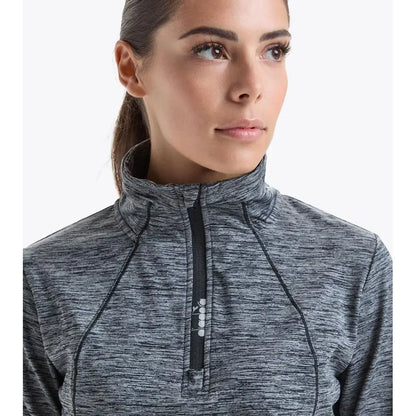 Diadora grå heathered halv-glidelås jakke, outlet mærkevarer, spar 30–70%