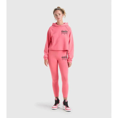 Vibrant pink Diadora multicolor cotton sweatshirt med matchende leggings