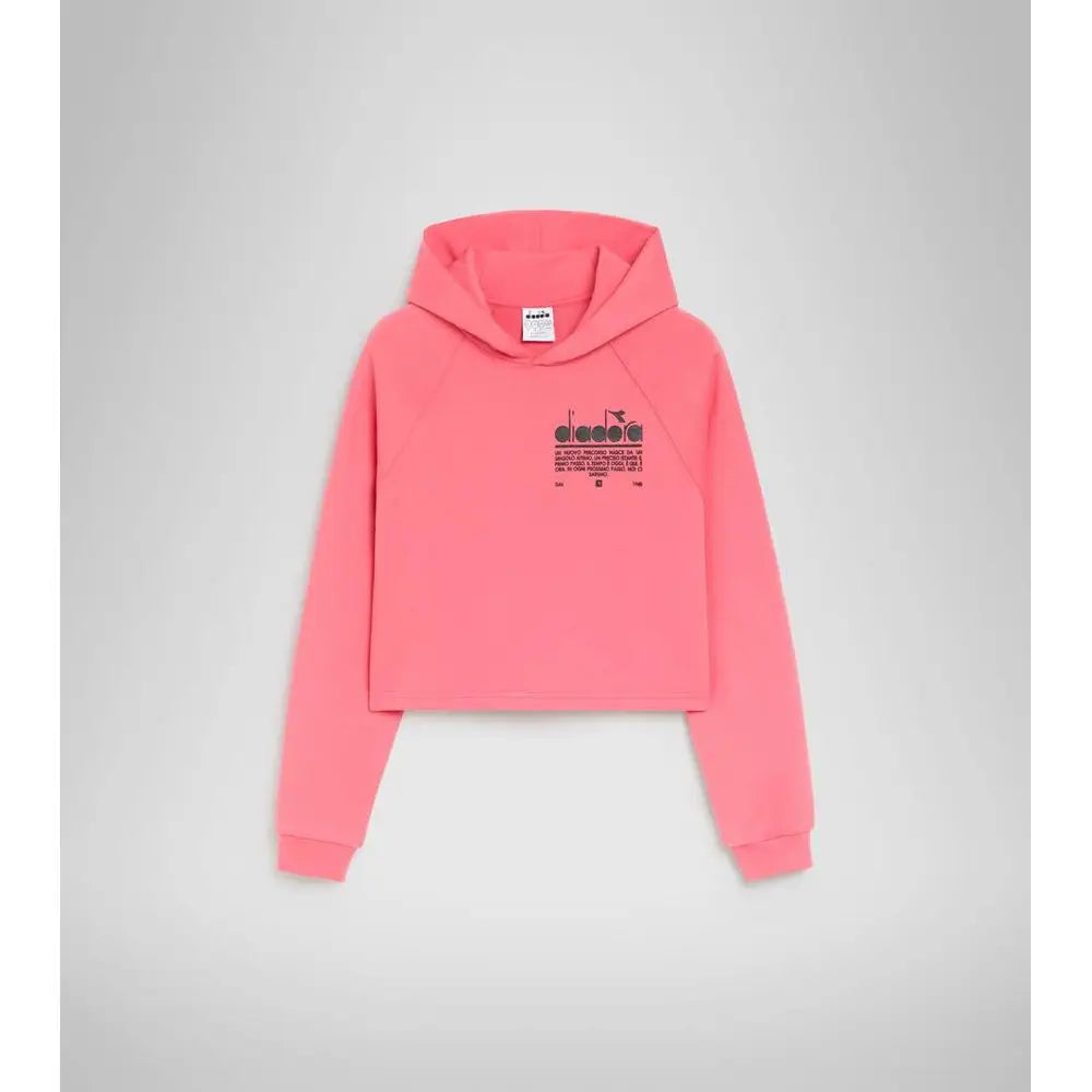 Diadora multicolor cotton sweatshirt with pink cropped hoodie, black logo