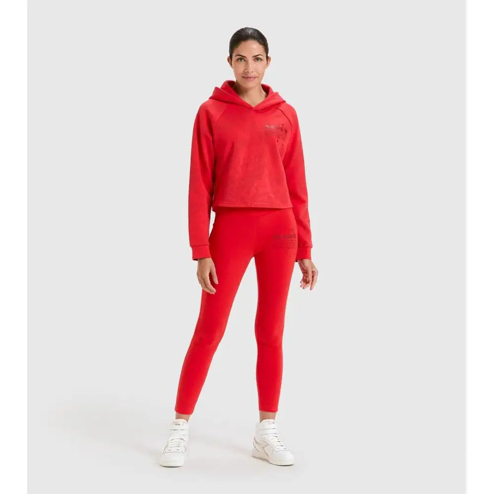Diadora røde sweatshirt med matchende leggings i stretchstof