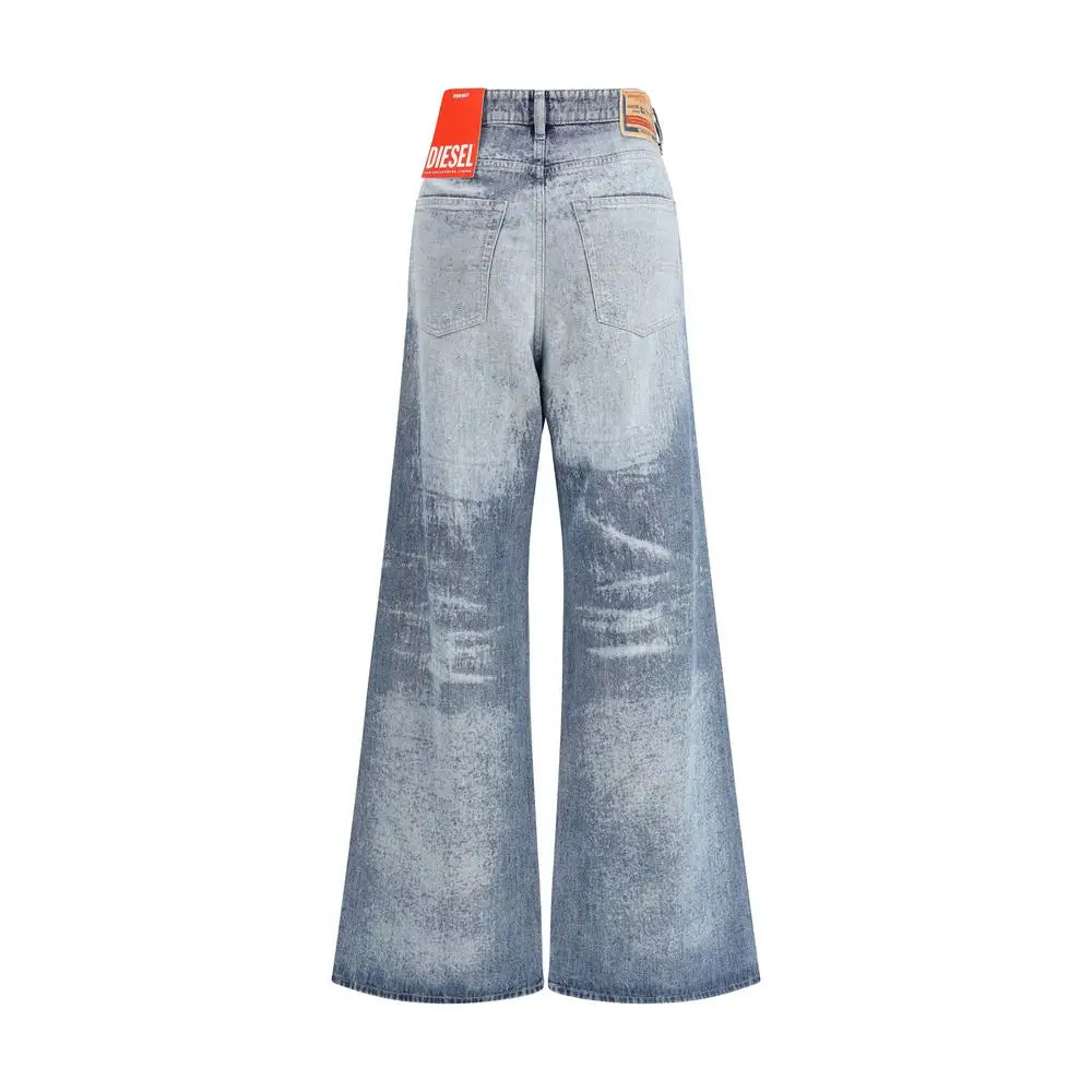 Diesel Blue Cotton Flared Jeans - Jeans