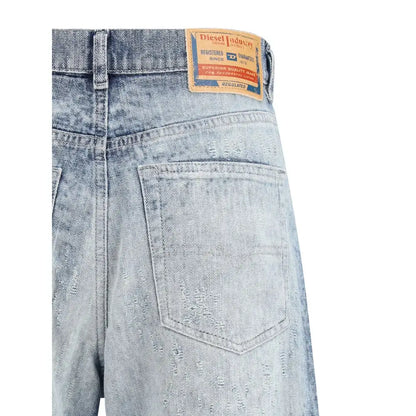 Lys blå bomuld Diesel straight-leg jeans med distressed look