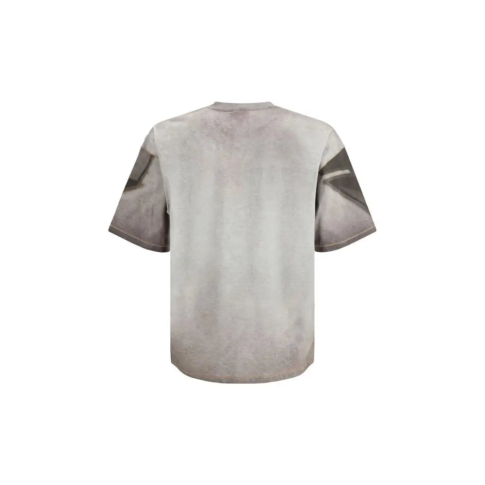 Grå kortærmet t-shirt fra Diesel Gray Cotton Sportswear, outlet mærkevarer, spar 30-70%